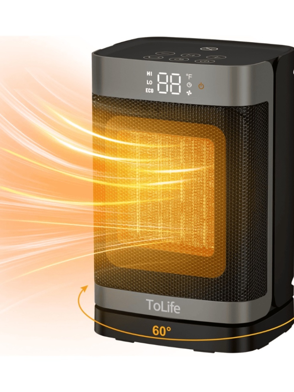 ToLife Space Heater Indoor with Thermostat, 1500W PTC Electric Heater